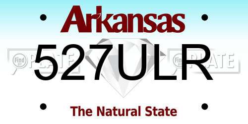 527ULR Arkansas License Plate
