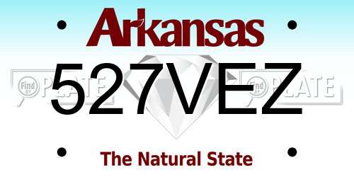 527VEZ Arkansas License Plate