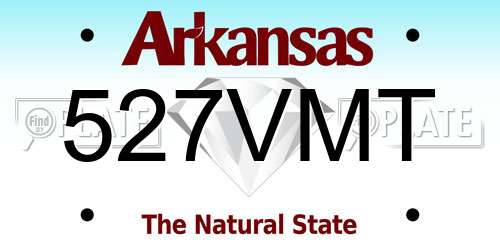 527VMT Arkansas License Plate