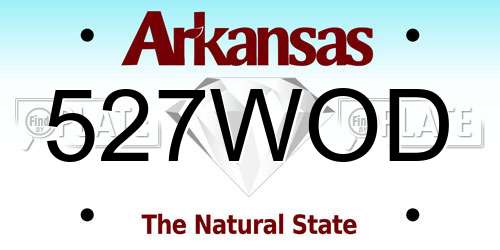 527WOD Arkansas License Plate