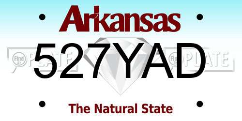 527YAD Arkansas License Plate