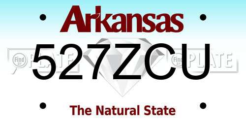 527ZCU Arkansas License Plate
