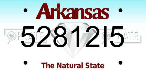 52812I5 Arkansas License Plate