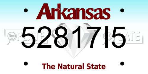 52817I5 Arkansas License Plate