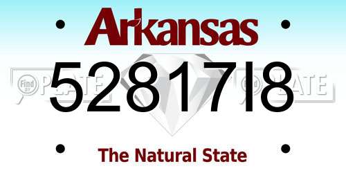 52817I8 Arkansas License Plate