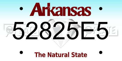 52825E5 Arkansas License Plate