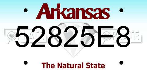 52825E8 Arkansas License Plate