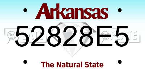 52828E5 Arkansas License Plate