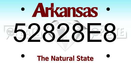 52828E8 Arkansas License Plate