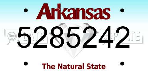 5285242 Arkansas License Plate