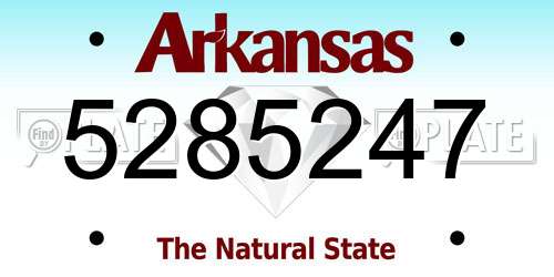 5285247 Arkansas License Plate