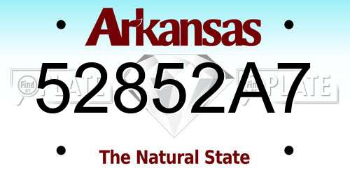 52852A7 Arkansas License Plate