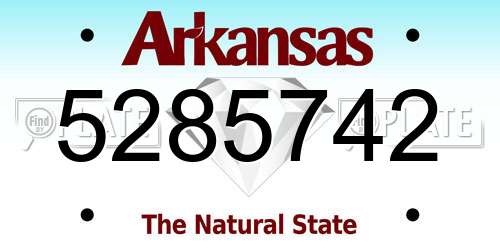 5285742 Arkansas License Plate