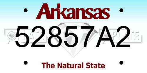 52857A2 Arkansas License Plate