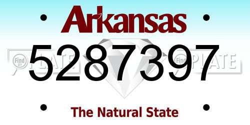 5287397 Arkansas License Plate