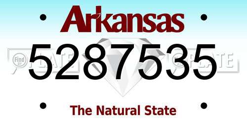 5287535 Arkansas License Plate