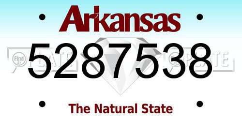 5287538 Arkansas License Plate