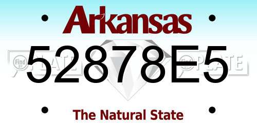 52878E5 Arkansas License Plate