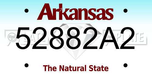 52882A2 Arkansas License Plate
