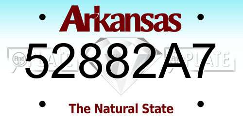 52882A7 Arkansas License Plate