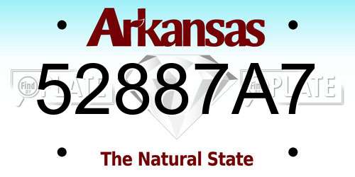 52887A7 Arkansas License Plate