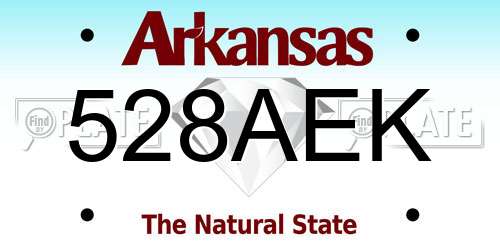 528AEK Arkansas License Plate