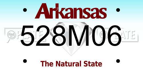 528M06 Arkansas License Plate