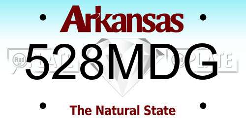528MDG Arkansas License Plate