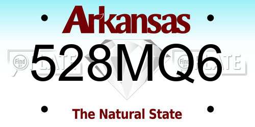 528MQ6 Arkansas License Plate