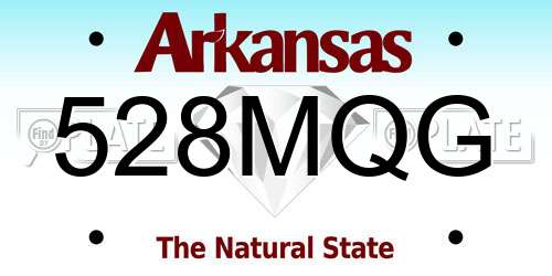 528MQG Arkansas License Plate