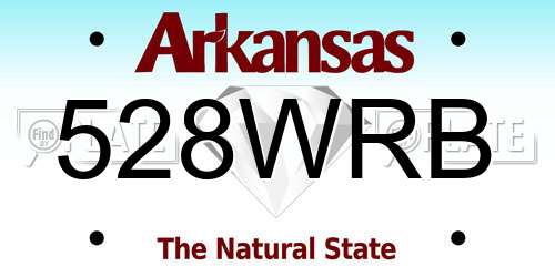 528WRB Arkansas License Plate