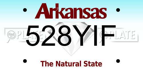 528YIF Arkansas License Plate