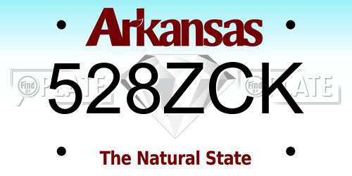 528ZCK Arkansas License Plate