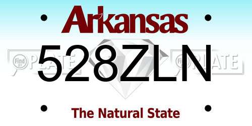 528ZLN Arkansas License Plate