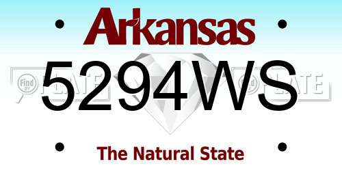 5294WS Arkansas License Plate