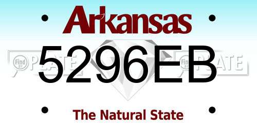 5296EB Arkansas License Plate