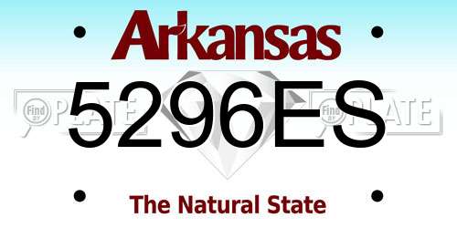 5296ES Arkansas License Plate