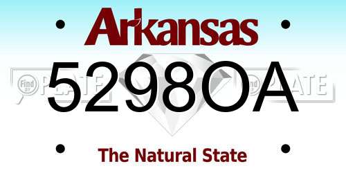 5298OA Arkansas License Plate
