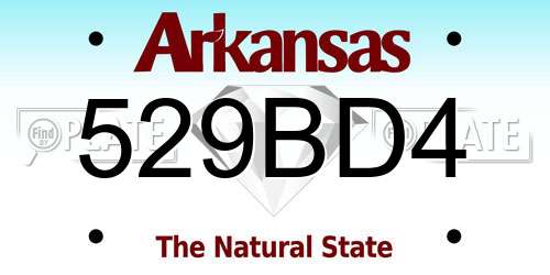 529BD4 Arkansas License Plate