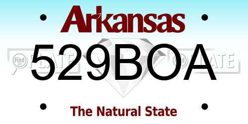 529BOA Arkansas License Plate