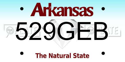 529GEB Arkansas License Plate