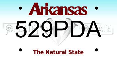 529PDA Arkansas License Plate