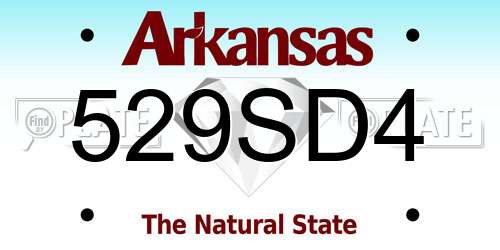 529SD4 Arkansas License Plate