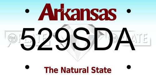 529SDA Arkansas License Plate