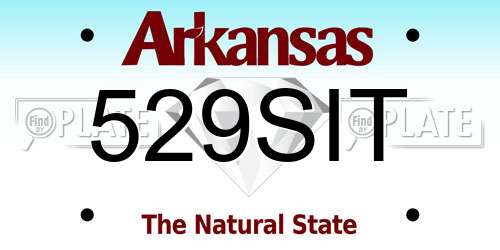 529SIT Arkansas License Plate