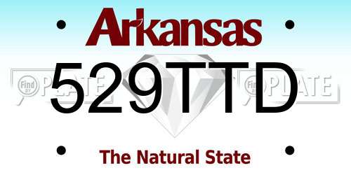 529TTD Arkansas License Plate