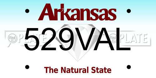 529VAL Arkansas License Plate