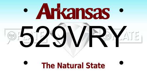 529VRY Arkansas License Plate