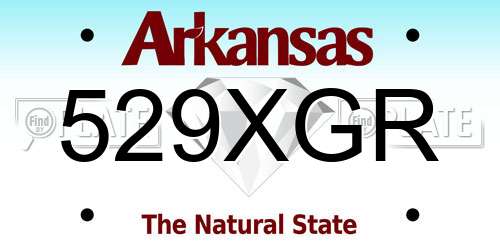 529XGR Arkansas License Plate
