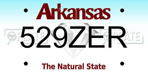529ZER Arkansas License Plate